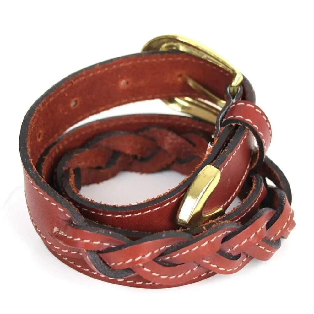 BRAIDED BROWN GENUINE LEATHER 1